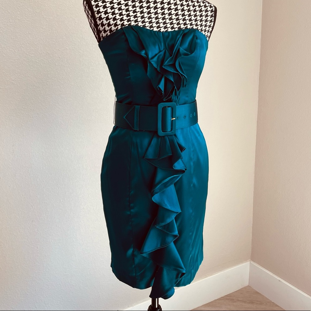 Deep Aqua Strapless Dress